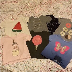 Lot of 7 2T Girls shirts